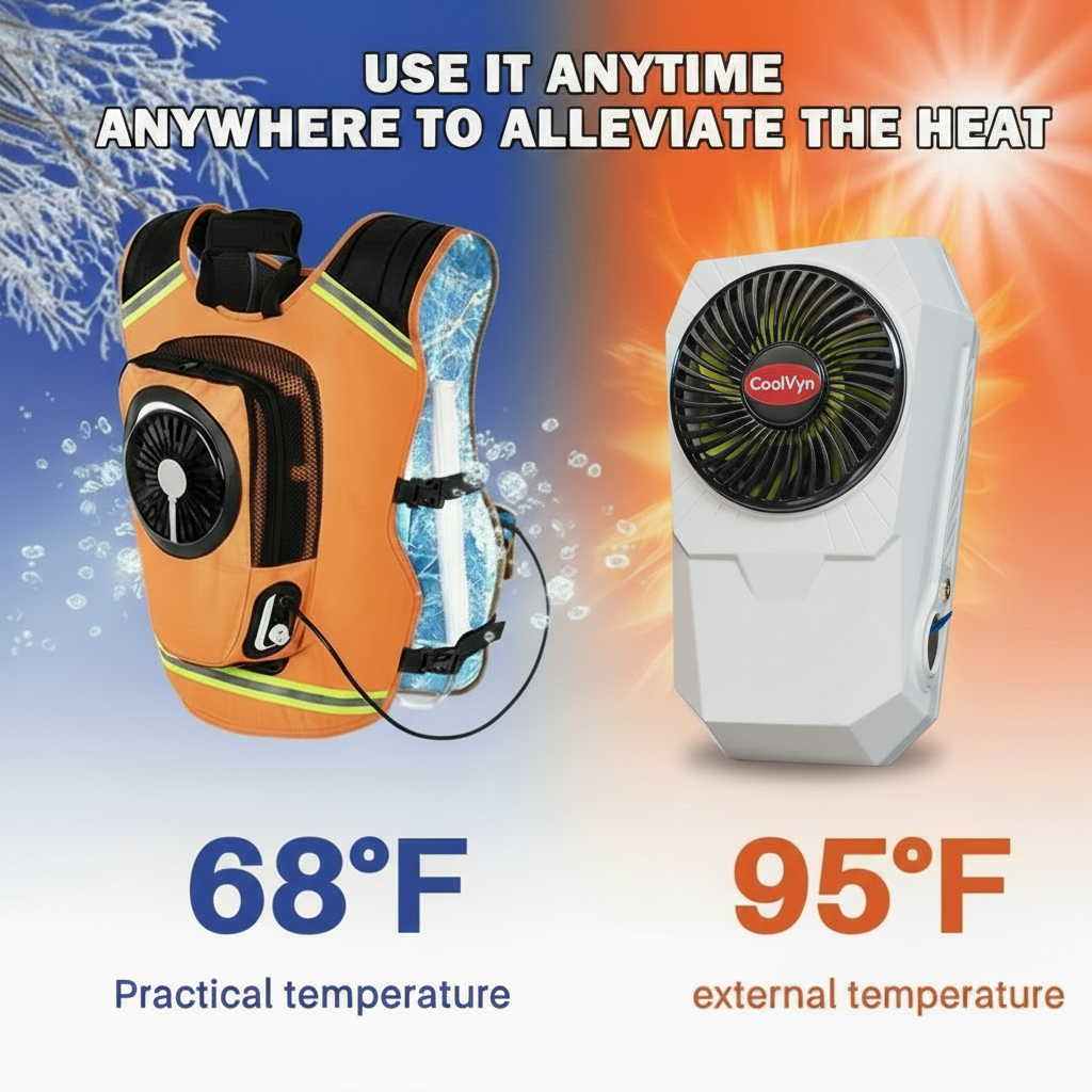 CoolVyn CV-001 temperature comparison - 68F practical vs 95F external