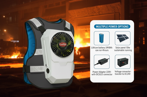 CoolVyn CV-002 cooling vest with multiple power options - foundry and metallurgy environment